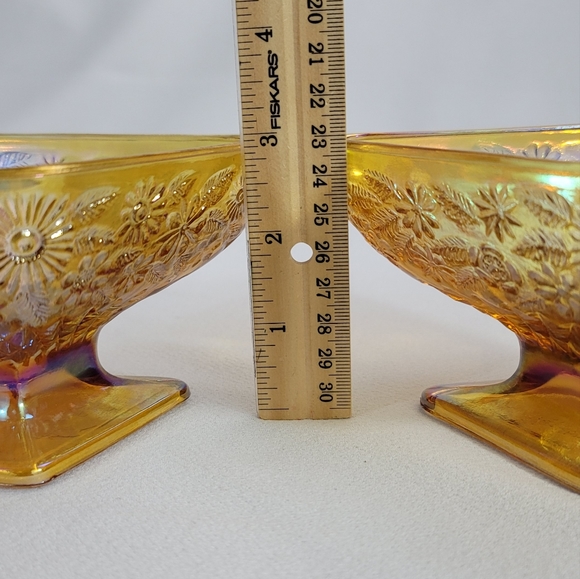 (2) Carnival Glass Iridescent Candy Dish - Picture 8 of 16